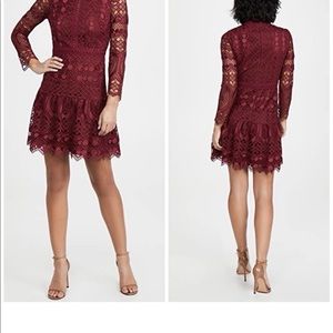 Shoshanna Alycia Dress in Garnet Red